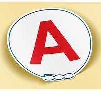 SC ® - Sticker/Autocollant - Disque A - Fiat 500 - Jeune Permis - Jeune Conducteur - 6 couleurs au choix - Fabrication Française (Bleu Foncé)