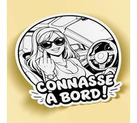 SC ® - Sticker/Autocollant - Disque C - Attention Connasse au Volant - Humour idée Cadeau Rigolo - Fabrication Française (Modèle 2)