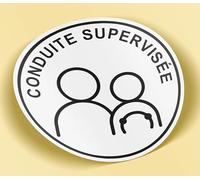 SC ® - Sticker/Autocollant - Disque Conduite Supervisée diamètre 15 cm - Taille, Logo et Écriture Réglementaire - Fabrication Française