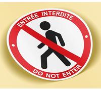 SC ® - Sticker/Autocollant - Entrée interdite 20 cm - Entrée réservée au personnel autorisé - Fabrication Française