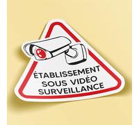 SC ® - Sticker/Autocollant - Établissement sous Vidéo-Surveillance (15 cm) - Sécurité Dissuasif Caméra Alarme - Fabrication Française