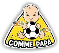 SC ® - Sticker/Autocollant Footballeur à Bord - Comme Papa - Enfant/Bébé à bord - Fabrication Française (Modèle 1)