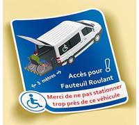 SC ® - Sticker/Autocollant - Hancicap Rampe Accès Véhicule - Modèle Original et Unique - Fabrication Française (Hauteur 20 cm/Largeur 18,5 cm)