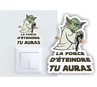 SC ® - Sticker/Autocollant - Interrupteur Yoda " La Force D'Éteindre Tu Auras" - Humour Fun Cadeau - Fabrication Française (Lot de 2 Stickers)