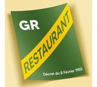 SC ® - Sticker/Autocollant - Licence Restaurant (GR) Grande Restauration - Conforme à la réglementation - Décret du 8 Février1955 - Fabrication Française