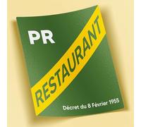 SC ® - Sticker/Autocollant - Licence Restaurant (PR) Petite Restauration - Conforme à la réglementation - Décret du 8 Février1955 - Fabrication Française