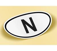 SC ® - Sticker/Autocollant - N - Norvège - Abréviations et Codes des Noms de Pays (ISO) - 15 cm - Fabrication Française