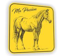SC ® - Sticker/Autocollant - Panneau Cheval - Équitation Cavalier Cavalière Club - Fabrication Française (Avec Inscription Ma Passion)