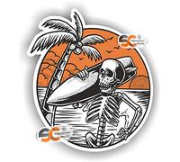 SC ® - Sticker/Autocollant - Skull/Squelette Surf - Fabrication Française