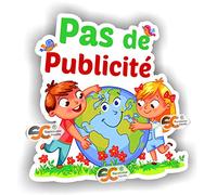 SC ® - Sticker/Autocollant Stop Pub - Pas de Publicité - Modèle Enfant/Terre - Fabrication Française