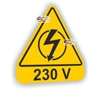 SC ® - Sticker/Autocollant - Tableau Electrique - Danger 230 V - Fabrication Française (Hauteur 10 cm/Largeur 9 cm)