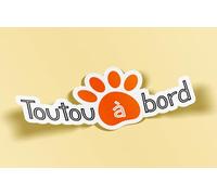 SC ® - Sticker/Autocollant - Toutou à Bord - Modèle Unique & Original - 2 Tailles disponibles - Fabrication Française (Largeur 15 cm/Hauteur 6 cm)