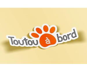 SC ® - Sticker/Autocollant - Toutou à Bord - Modèle Unique & Original - 2 Tailles disponibles - Fabrication Française (Largeur 18 cm/Hauteur 7,5 cm)