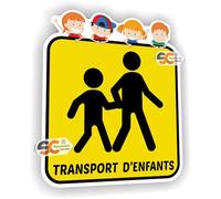 SC ® - Sticker/Autocollant - Transport Enfants - Ramassage Scolaire - Hauteur 18 cm/Largeur 15,5 cm - Fabrication Française