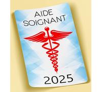 SC ® - Sticker/Autocollant - Vignette Caducée 2025 - Aide Soignant - Type de Pose Vitrophanie* (S'applique sur Le Pare-Brise à l'intérieur du véhicule)