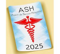 SC ® - Sticker/Autocollant - Vignette Caducée 2025 - Ash - Agent Service Hospitalier - Type de Pose Vitrophanie* (S'applique sur Le Pare-Brise à l'intérieur du véhicule)