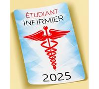 SC ® - Sticker/Autocollant - Vignette Caducée 2025 - Étudiant Infirmier - Type de Pose Vitrophanie* (S'applique sur Le Pare-Brise à l'intérieur du véhicule)