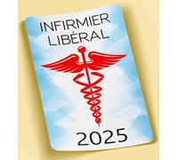 SC ® - Sticker/Autocollant - Vignette Caducée 2025 - Infirmier Libéral - Type de Pose Vitrophanie* (S'applique sur Le Pare-Brise à l'intérieur du véhicule)