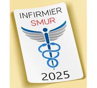 SC ® - Sticker/Autocollant - Vignette Caducée 2025 - Infirmier SMUR - Type de Pose Vitrophanie* (S'applique sur Le Pare-Brise à l'intérieur du véhicule)