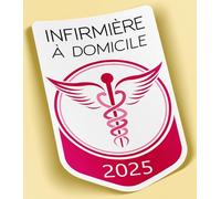 SC ® - Sticker/Autocollant - Vignette Caducée 2025 - Infirmière à Domicile - Type de Pose Vitrophanie* (S'applique sur Le Pare-Brise à l'intérieur du véhicule)