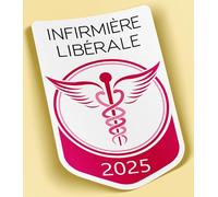 SC ® - Sticker/Autocollant - Vignette Caducée 2025 - Infirmière Libérale - Type de Pose Vitrophanie* (S'applique sur Le Pare-Brise à l'intérieur du véhicule)