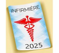 SC ® - Sticker/Autocollant - Vignette Caducée 2025 - Infirmière - Type de Pose Vitrophanie* (S'applique sur Le Pare-Brise à l'intérieur du véhicule)