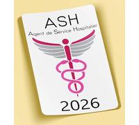 SC ® - Sticker/Autocollant - Vignette Caducée 2026 - Ash - Agent Service Hospitalier - Type de Pose Vitrophanie* (S'applique sur Le Pare-Brise à l'intérieur du véhicule)