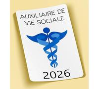 SC ® - Sticker/Autocollant - Vignette Caducée 2026 - Auxiliaire de Vie Sociale Bleu - Type de Pose Vitrophanie* (S'applique sur Le Pare-Brise à l'intérieur du véhicule)