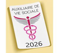 SC ® - Sticker/Autocollant - Vignette Caducée 2026 - Auxiliaire de Vie Sociale - Type de Pose Vitrophanie* (S'applique sur Le Pare-Brise à l'intérieur du véhicule)