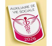 SC ® - Sticker/Autocollant - Vignette Caducée 2026 - Auxiliaire de Vie Sociale - Type de Pose Vitrophanie* (S'applique sur Le Pare-Brise à l'intérieur du véhicule)