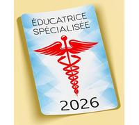 SC ® - Sticker/Autocollant - Vignette Caducée 2026 - Éducatrice Spécialisée - Type de Pose Vitrophanie* (S'applique sur Le Pare-Brise à l'intérieur du véhicule)