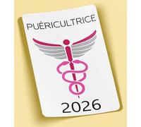 SC ® - Sticker/Autocollant - Vignette Caducée 2026 - Puéricultrice - Type de Pose Vitrophanie* (S'applique sur Le Pare-Brise à l'intérieur du véhicule)