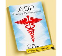 SC ® - Sticker/Autocollant - Vignette Caducée - ADP - Auxiliaire De Puériculture - Type de Pose Vitrophanie* (se Colle sur Le Pare-Brise à l'intérieur du véhicule) - Fabrication Française
