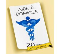 SC ® - Sticker/Autocollant - Vignette Caducée Aide à Domicile - Date Personnalisable - Type de pose Vitrophanie* (se colle sur le pare-brise à l'intérieur du véhicule)