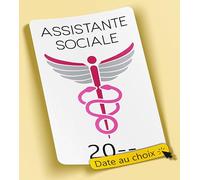 SC ® - Sticker/Autocollant - Vignette Caducée Assistante Sociale - Date Personnalisable - Type de pose Vitrophanie* (se colle sur le pare-brise à l'intérieur du véhicule)