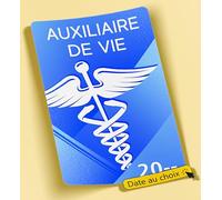 SC ® - Sticker/Autocollant - Vignette Caducée Auxiliaire de Vie - Date Personnalisable - Type de pose Vitrophanie* (se colle sur le pare-brise à l'intérieur du véhicule)