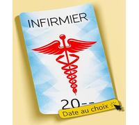 SC ® - Sticker/Autocollant - Vignette Caducée - Infirmier - Type de Pose Vitrophanie* (se Colle sur Le Pare-Brise à l'intérieur du véhicule) - Fabrication Française