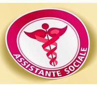 SC ® - Sticker/Autocollant - Vignette Caducée Rond Assistante Sociale - Type de Pose Vitrophanie* (S'applique sur Le Pare-Brise à l'intérieur du véhicule)