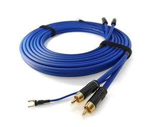 SC81-K3-0700 Câble de platine vinyle avec fiche phono RCA blindée 2 x 0,35 mm² Câble audio 1 x 0,35 mm² extra long Connecteurs plaqués or 7 m