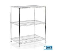 Scaffale En Métal Chromé King 3/5 Tablettes 60x35x90/180h Argento Support