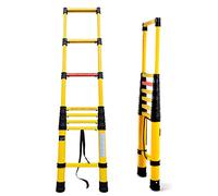 Scala professionnel 2,5 m en fibre de verre non conducteur réglable avec stabilisateurs de doigts, design pliable et lisse pour une utilisation sûre, idéal pour les travaux électriques et les projets