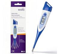 scala SC 1091 flex thermomètre vétérinaire pour grands animaux, embout long flexible 60 mm, étanche, thermomètre animal