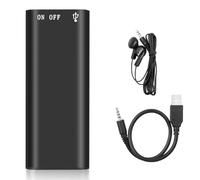 Scalewbin Enregistreur vocal numérique Lecteur MP3 Enregistreur audio professionnel à activation vocale Noir 192 Kbps Enregistreur audio WAV 16 Go