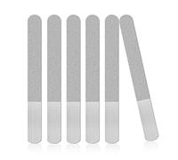 Scalewbin Lot de 6 ongles en acier double face diamantés pour ongles en métal, manucure familiale et voyage