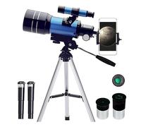 Scalewbin Télescope supérieur pour adultes et enfants, ouverture de 70 mm (15X-150X), télescope réfracteur portable pour débutants, télescope de voyage de 300 mm réutilisable