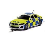 Scalextric C4165 BMW 330I M-Sport - Voiture de Police, Bleu, Jaune