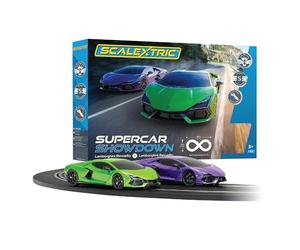 Scalextric Jeux de pistes de course pour enfants - C1457M Supercar Showdown - Lamborghini vs. Lamborghini - Kit de course électrique pour garçons et filles de 5 ans et plus, jouets et jeux de voiture