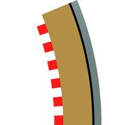 Scalextric C8239 R2 Curve Outer Borders 22.5° (4 pcs)