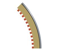 Scalextric SPORT bande de rive virage R2 de. 45(4)