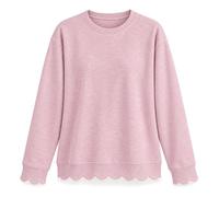 Scalloped Sweatshirt for Women, Oversized Crew Neck Long Sleeve Top | Scalloped Tunic Sweatshirt, Crew Neck, Long Sleeve, Relaxed Loose Fit, Comfort Soft Cute Pullover Tops, Fall Outfits